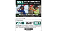 Dick's 20% off Coupon